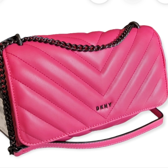 NWT Dkny Veronica LG Shoulder Bag Quilted Purse Crossbody Chain Strap - Picture 7 of 15